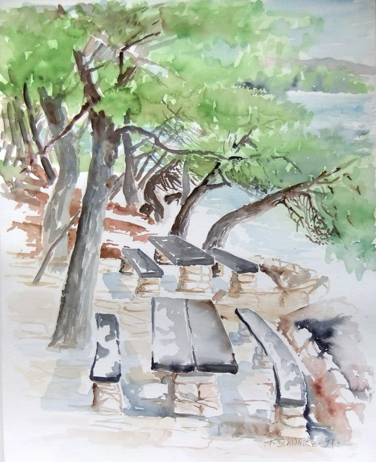 Künstler - Malerei - "Kroatien, Rovinj" . Aquarell . 30 x 42 cm